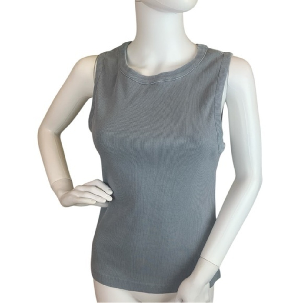 Anthropologie Gray Fitted Sleeveless Tank Top